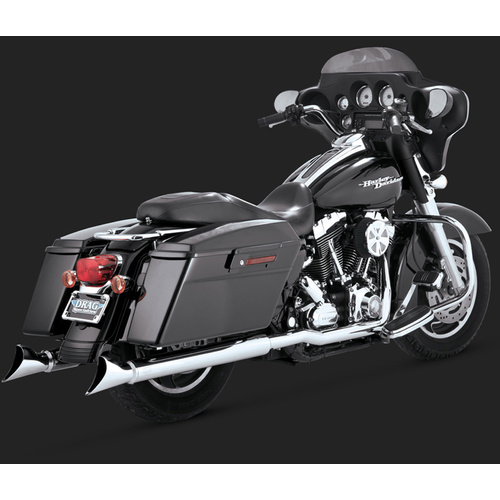 Vance & Hines Exhaust System, Head Pipes, Steel, Chrome, Rear Exit, Dresser Duals Touring 95-08, H-D, Kit