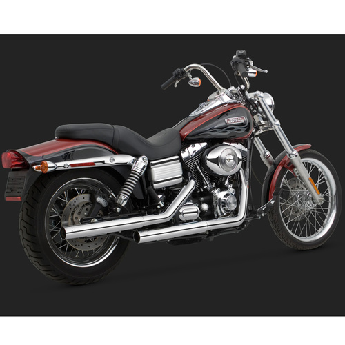 Vance & Hines Mufflers, Straightshot HS, Slip-On, Round, Steel, Chrome, Straight Tip Outlet, Hs Dyna 91-15 (Excl FXDF/2010FXDWG), H-D, Pair