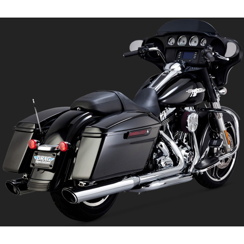 Vance & Hines Header Pipes, Dresser Duals, Steel, Chrome, Touring Touring 10-15, H-D, Pair