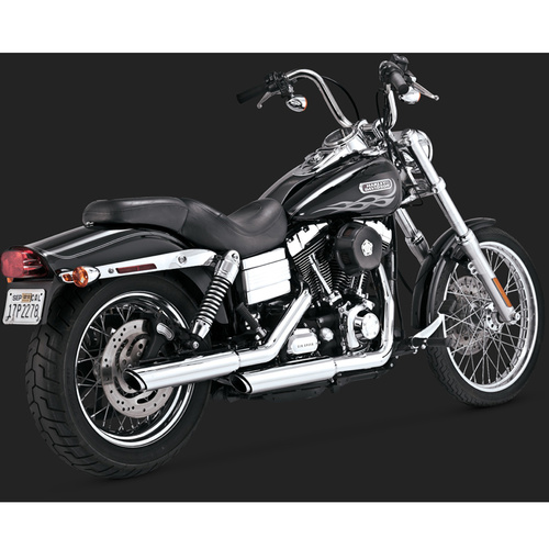 Vance & Hines Mufflers, Twin Slash, Slip-On, Round, Steel, Chrome, Angle Cut Outlet, 3In Dyna 91-15 (Exc FXDF/2010 FXDWG), H-D, Pair