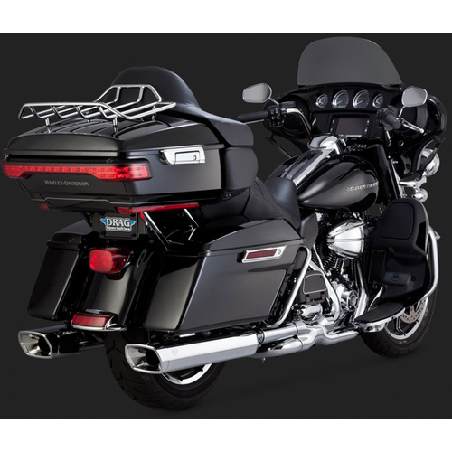 Vance & Hines Header Pipes, Power Duals, Steel, Chrome, Monster Squared Touring 95-15, H-D, Pair
