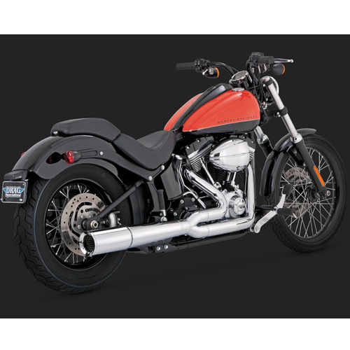 Vance & Hines Exhaust System, Pro Pipe, Full, Steel, Chrome, Round Straight Outlet, Softail 12-15, H-D, Each