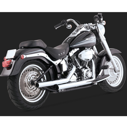 Vance & Hines Mufflers, Straightshot Original, Full, Steel, Chrome, Round Straight Outlet, 86-11 Softail (86-06 Models Need V16925 O2 Sensor Bungs), H