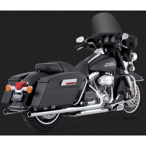 Vance & Hines Mufflers, Bigshot, Full, Steel, Chrome, Round Straight Outlet, Touring 2009, H-D, Kit