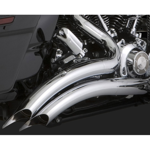 Vance & Hines Mufflers, Big Radius, Full, Steel, Chrome, Round Scalloped Outlet, Touring 99-06, H-D, Kit