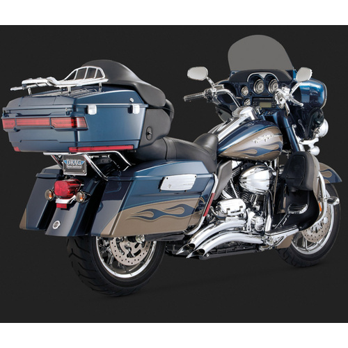 Vance & Hines Mufflers, Big Radius, Full, Steel, Chrome, Round Scalloped Outlet, Touring 10-15, H-D, Kit