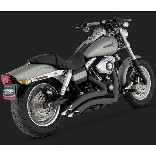 Vance & Hines Mufflers, Big Radius, Full, Steel, Black Ceramic Coated, Round Scalloped Outlet, Dyna 06-11, H-D, Kit