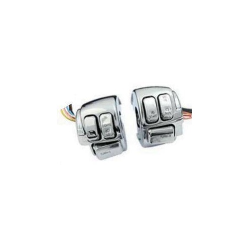 Zodiac Switch Housings, 2002-2006 V-Rod and 1996-2006 Sportster, Dyna, Softail and FLHR & FLHRC Road King, Chrome, Kit