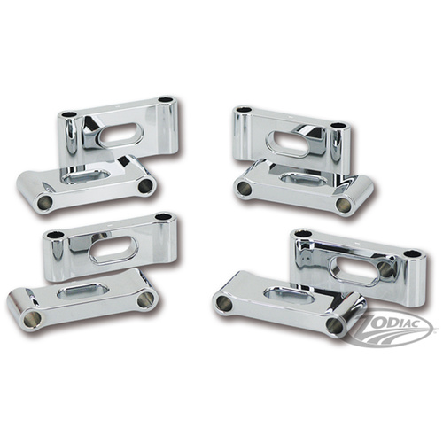 Zodiac Fender Spaces, Trapdoor, Front, 1 1/8 in. Thick, Chrome, Pair
