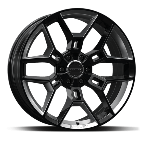 Carroll Shelby Wheel Co CS45 Series Wheel, Black with Chrome Powder