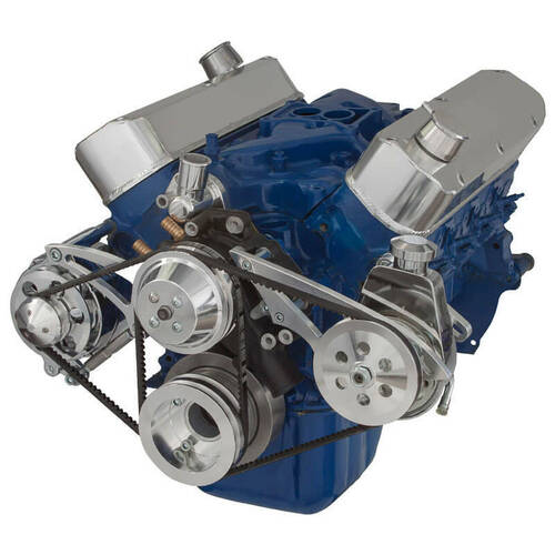 CVF Racing V-Belt System, Alternator & Power Steering, For Ford 289-302-351W, Kit