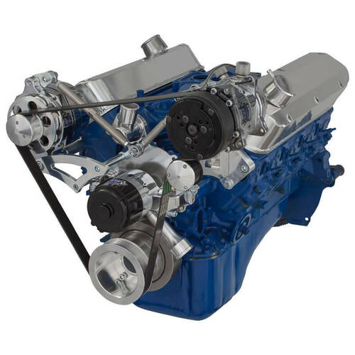 CVF Racing Serpentine Conversion Kit, Alternator & A/C, Electric Water Pump, For Ford 289-302-351W, Kit