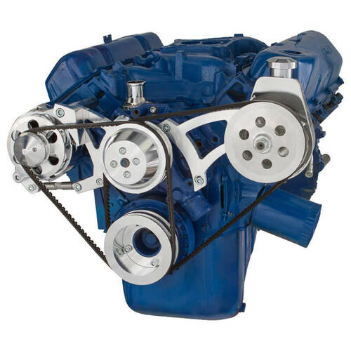 CVF Racing V-Belt System, Power Steering & Alternator, For Ford 351C, 351M & 400, Kit