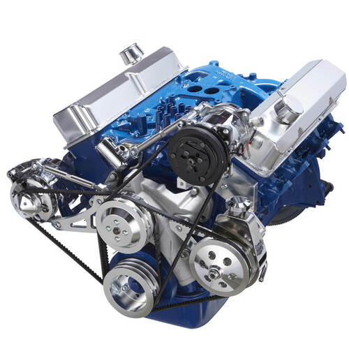 CVF Racing V-Belt System, AC, Alternator & Power Steering, Saginaw Pump, For Ford 390, Kit
