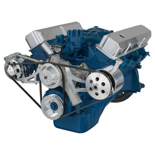 CVF Racing V-Belt System, Alternator & Power Steering w/ For Ford Pump, For Ford 390, Kit