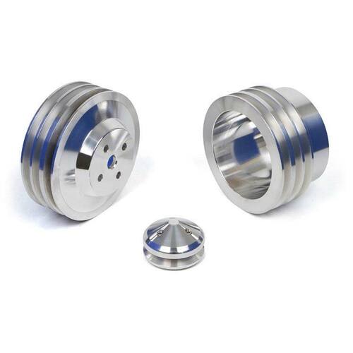 CVF Racing Pulley Kit, 3 Groove, AMC / For Jeep Billet Aluminum, Kit