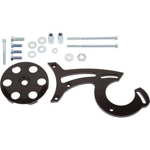 CVF Racing Power Steering Bracket, 289, 302, 351W 1969+, Ford Pump, Black For Ford Small Block, Kit