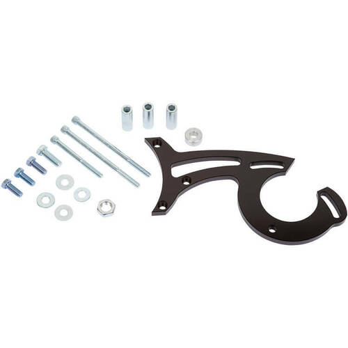 CVF Racing Power Steering Bracket, 289, 302, 351W (65-68), Stealth Black For Ford Small Block, Kit