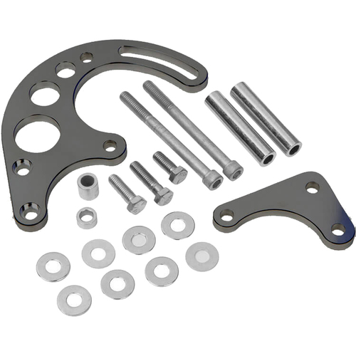 CVF Racing Power Steering Bracket, Electric or Short Water Pump, Stealth Black For Chevrolet Small Block, Kit