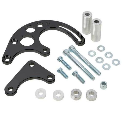 CVF Racing Power Steering Bracket, Long Water Pump, Stealth Black For Chevrolet Big Block, Kit