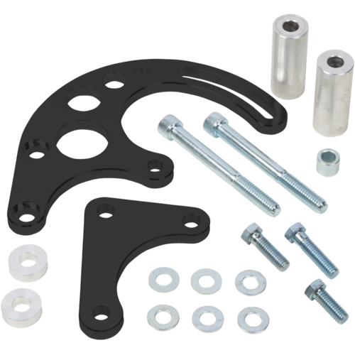 CVF Racing Power Steering Bracket, Short Water Pump, Stealth Black For Chevrolet Big Block, Kit