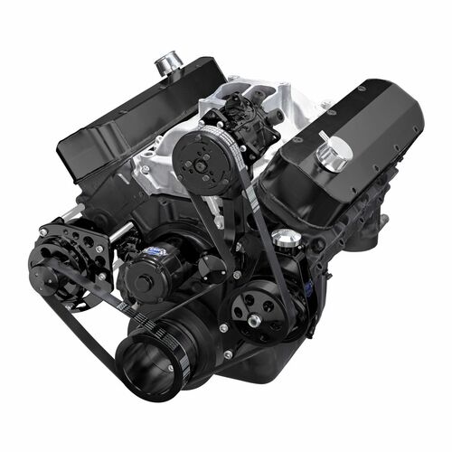 CVF Racing Serpentine Conversion Kit, AC, Alternator & Power Steering, Electric Water Pump, Black For Chevrolet Big Block Gen. VI, Kit