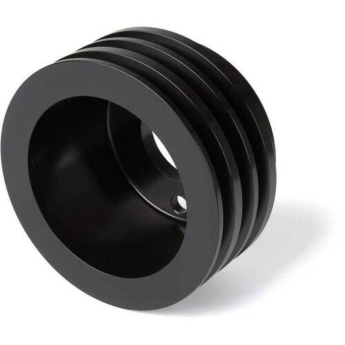 CVF Racing Crankshaft Pulley, 3 Groove High Flow, LWP, Stealth Black Big Block For Chevrolet, Kit