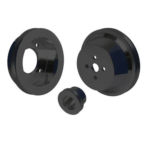 CVF Racing Pulley Kit, (429 & 460), Stealth Black For Ford Big Block, Kit