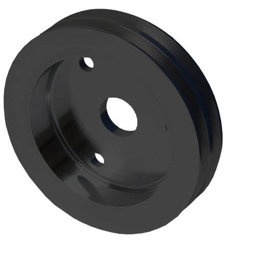 CVF Racing Crankshaft Pulley, V-Belt SWP, 2V, Stealth Black For Chevrolet Small Block, Kit