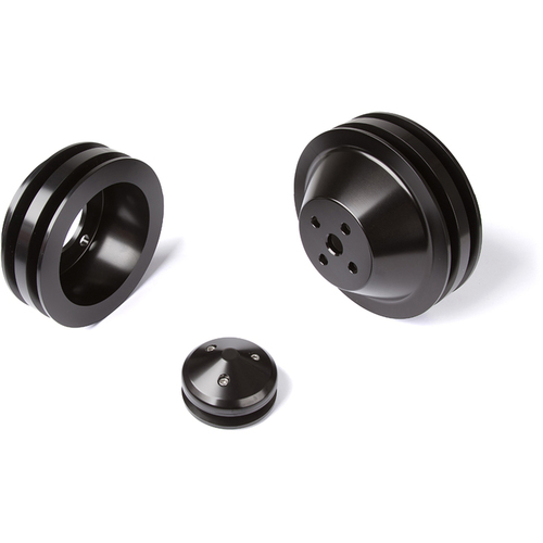 CVF Racing Pulley Kit, 2V WP / 2V Crank, 4 Bolt, Black For Ford Small Block, Kit