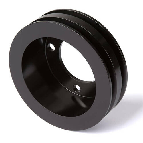 CVF Racing Crank Pulley, 302, 351W, 351M & 400 2V (4 Bolt Crank), Stealth Black For Ford, Kit