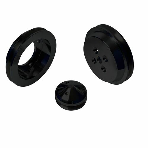 CVF Racing Pulley Kit, ALT, Stealth Black Short For Ford Small Block, Kit