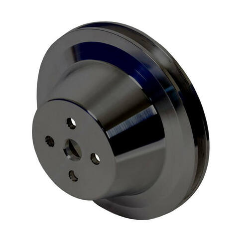CVF Racing Water Pump Pulley, Small Block 1V (4 Bolt Crank, 289 WP), Stealth Black For Ford, Kit