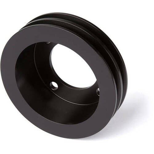 CVF Racing Crank Pulley, Small Block 2V (4 Bolt Crank, 289 WP), Stealth Black For Ford, Kit
