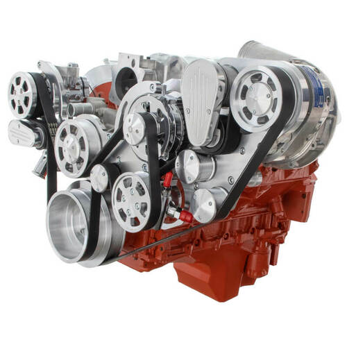 CVF Racing Serpentine Kit, ProCharger, AC, Alternator & Power Steering, For Chevrolet LS Engine Mid Mount, Kit