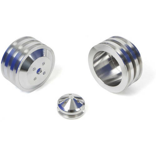 CVF Racing Pulley Kit, 3V WP / 3V Crank, 4 Bolt, AC on Radiator Side, For Ford Small Block, Kit