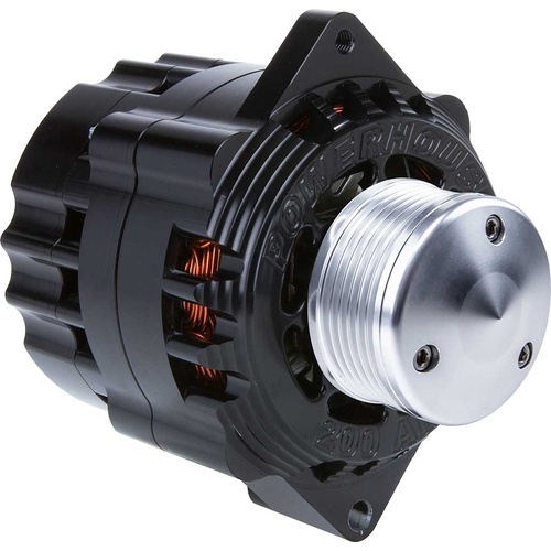 CVR Billet Powerhouse Alternator w/ 6 Groove Pulley - Black