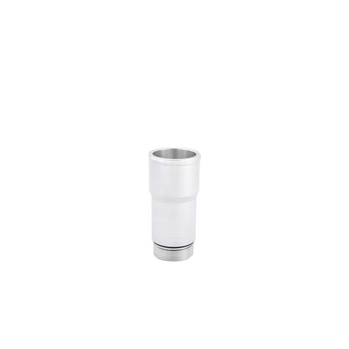 CVR Inlet Fittings, Aluminium, 1.250 in. Hose to 1 3/16 in. Straight Cut Male, Clear Anodized, Long, Each