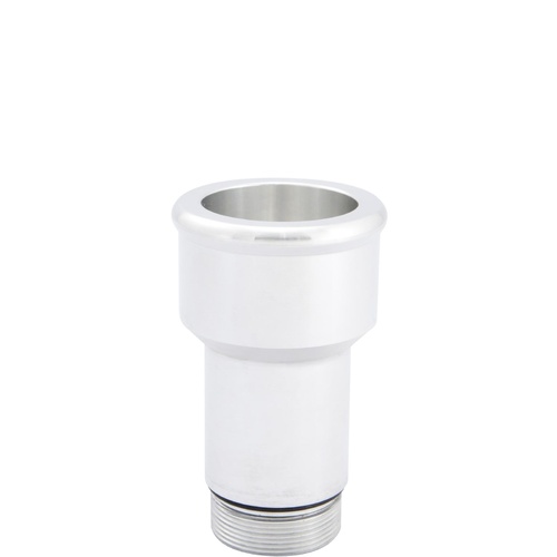 CVR Inlet Fittings, Aluminium, 1.750 in. Hose to 1 3/16 in. Straight Cut Male, Clear Anodized, Short, Each