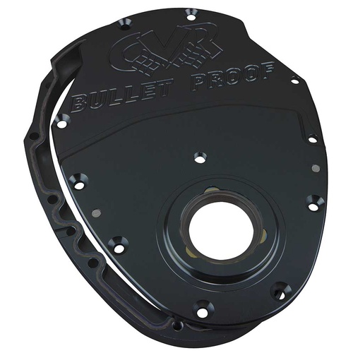 CVR Billet 2-Piece Timing Cover For Small For Chevrolet w/BBC Crank Seal - Black
