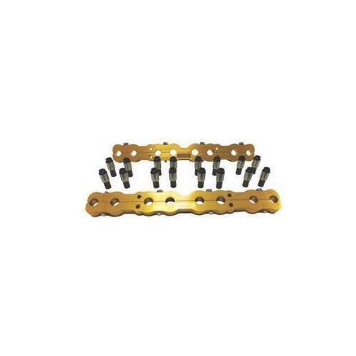 Dart Rocker Arm Stud Girdle, Aluminum, 3/8 in.-24 Thread, For Chevrolet, Small Block, 23 Degree Heads, Kit