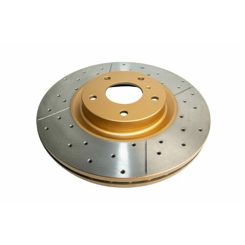 DBA Disc Rotor, X Gold Drilled/Slotted, 320mm Dia., 49.7mm Height, 28mm Thick, 68 Centre Hole, For Nissan F, Each