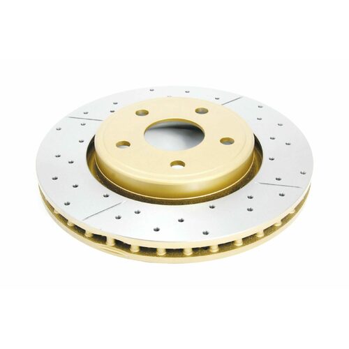 DBA Disc Rotor, X Gold Drilled/Slotted, 328mm Dia., 53mm Height, 30mm Thick, 72 Centre Hole, For Jeep F, Each