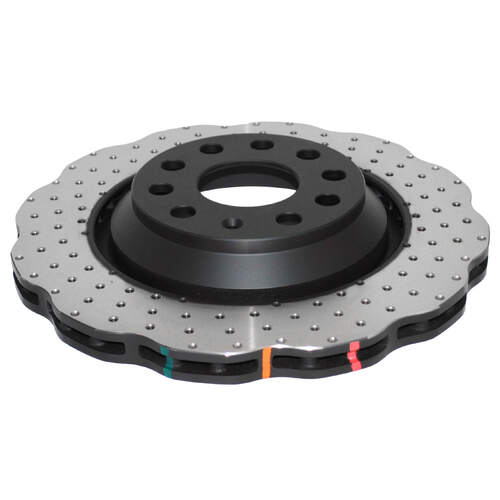 4000 XD Crossdrilled and Dimpled WAVE Disc KP, For VW Golf R32 /Jetta/Tiguan & Skoda 03-> R , Kit