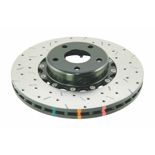 DBA Brake Rotor 5000 Fully Assembled 2-piece Black Hat XS Crossdrilled/slotted KP [ For Subaru US SPEC F ]