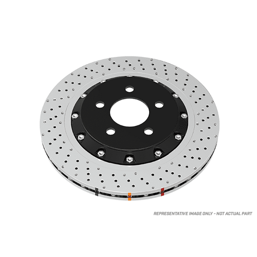 5000 Fully Assembled 2-piece Black Hat XD Crossdrill Dimple KP, For HSV 05-06 AP 6 Piston Caliper F  Use DBA52018 for 4 piston caliper, Kit