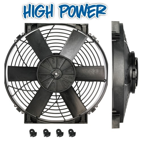 Davies Craig Electric Fan, Hi-Power Thermatic®, 14 in. Dia., 1500 CFM, 13.0A (12V), Each