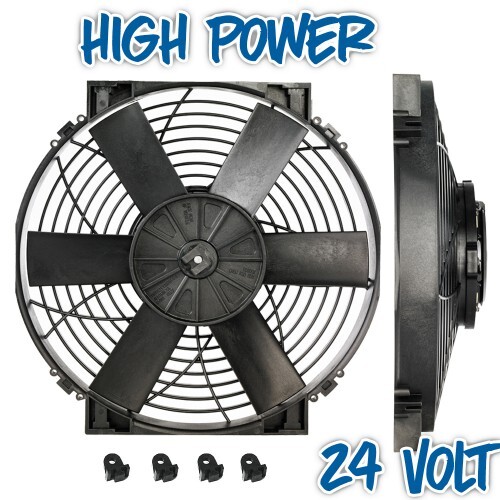 Davies Craig Electric Fan, Hi-Power Thermatic®, 14 in. Dia., 1500 CFM, 6.5 (24V), Each