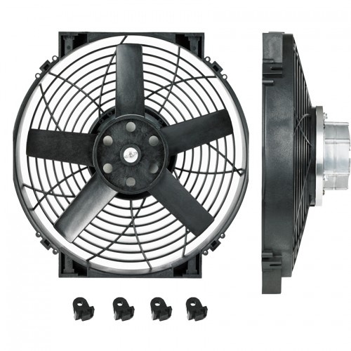 Davies Craig Fans, Thermatic Electric, Single, 14 in. Diameter, 1021 cfm, Brushless, 12 V, Black Nylon Blades and Shroud, Each