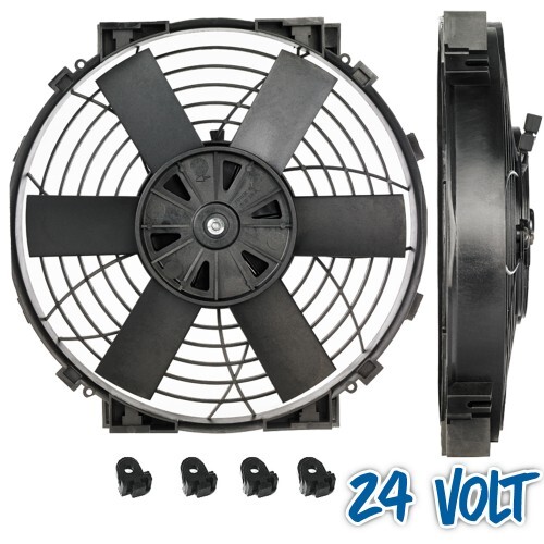 Davies Craig Electric Fan, Slimline Thermatic , 10 in. Dia, 696 CFM, 3.5A (24V), Each